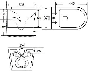 Подвесной унитаз Aquanet Rimless Roll-W CL-12249D с крышкой микролифт, безободковый купить в интернет-магазине Sanbest