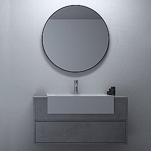 Тумба с раковиной Black&White UNIVERSE U903.1000-1 серая для ванной в интернет-магазине Sanbest