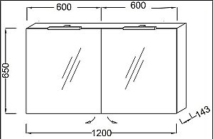 Зеркальный шкаф Jacob Delafon EB798RU-442 120 серый антрацит купить в интернет-магазине сантехники Sanbest