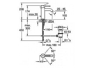 Смеситель для раковины Grohe Essence 23589001 купить в интернет-магазине сантехники Sanbest
