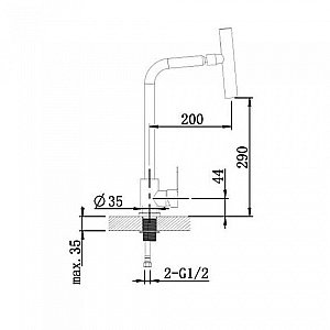 Смеситель для кухни Orange Steel M99-009ni никель купить в интернет-магазине сантехники Sanbest