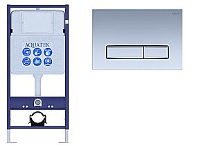 Инсталляция для унитаза Aquatek Standart INS-0000012 с кнопкой KDI-0000024 хром матовый купить в интернет-магазине сантехники Sanbest