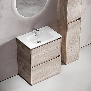 Тумба с раковиной Sancos Libra Floor 70 LB70FEG дуб галифакс натуральный для ванной в интернет-магазине Sanbest