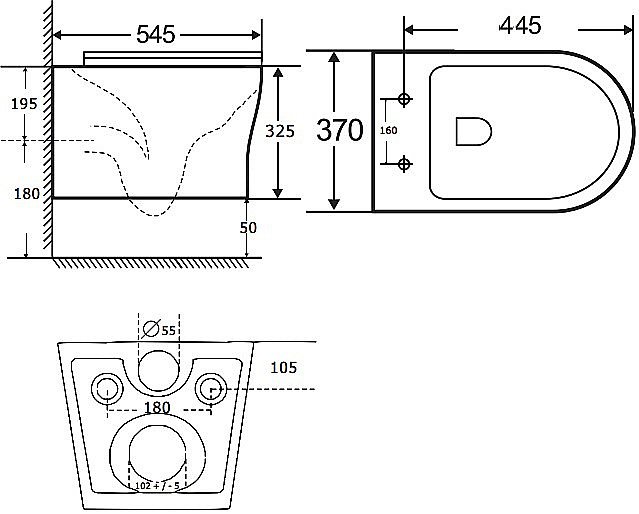 Подвесной унитаз Aquanet Rimless Roll-W CL-12249D с крышкой микролифт, безободковый купить в интернет-магазине Sanbest