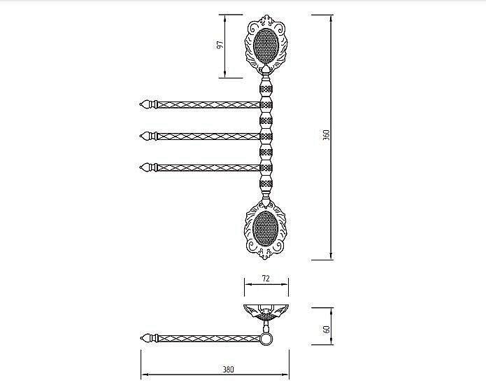 Полотенцедержатель Migliore Сleopatra ML.CLE-60.754.CR хром купить в интернет-магазине сантехники Sanbest