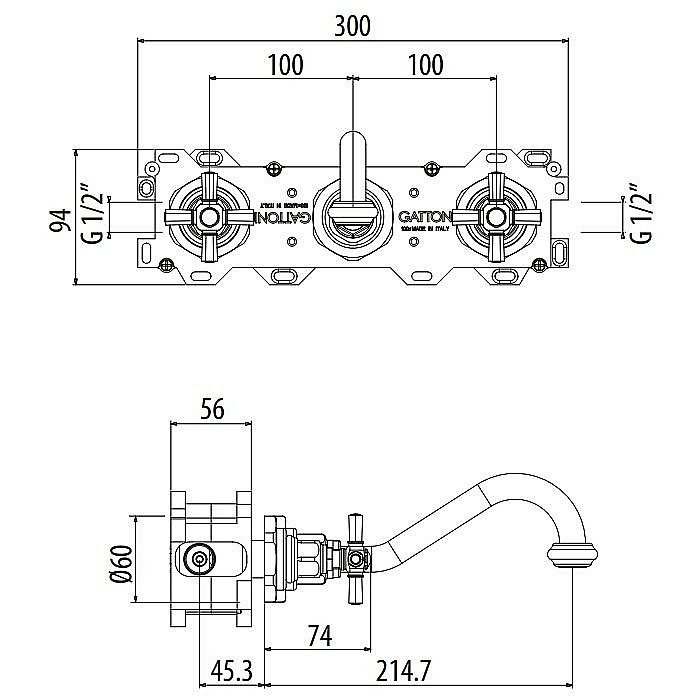 Смеситель для раковины Gattoni TRD TR105/18D0 купить в интернет-магазине сантехники Sanbest
