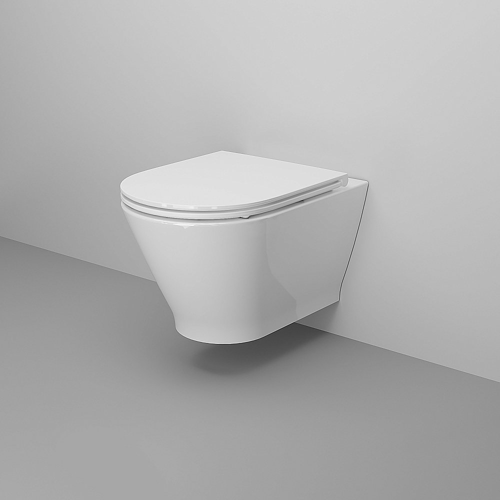 Унитаз подвесной Ambassador Elysium 183K19002RS безободковый, с крышкой микролифт, белый купить в интернет-магазине Sanbest