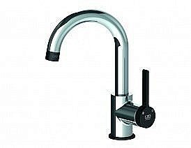 Смеситель для раковины GPD Gildo MTL165-K-S Хром - Черный купить в интернет-магазине сантехники Sanbest