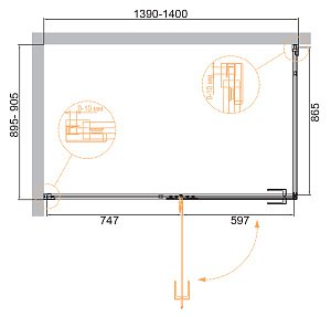 Душевой уголок CEZARES BELLAGIO-AH-1-140/90-C-BORO купить в интернет-магазине Sanbest