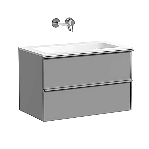 Тумба с раковиной Sancos Velta 80 VL80WG+CN7012wx теплый серый матовая/раковина белая, без отверстий для ванной в интернет-магазине Sanbest