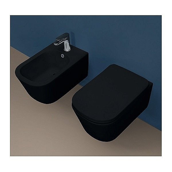 Унитаз подвесной Kerasan Tribeca 5114 Чёрный матовый, безободковый купить в интернет-магазине Sanbest