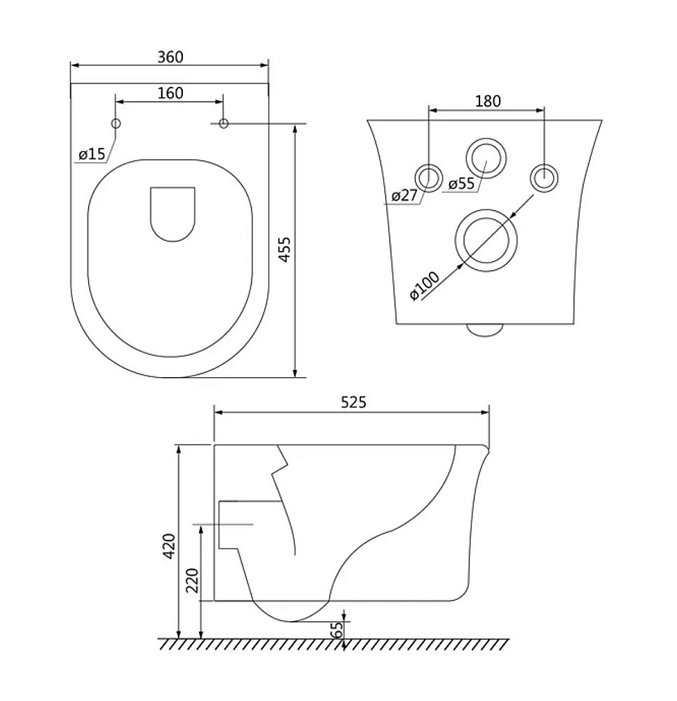 Унитаз подвесной  Iddis Sena SENRDSEi25 безободковый, с крышкой микролифт купить в интернет-магазине Sanbest