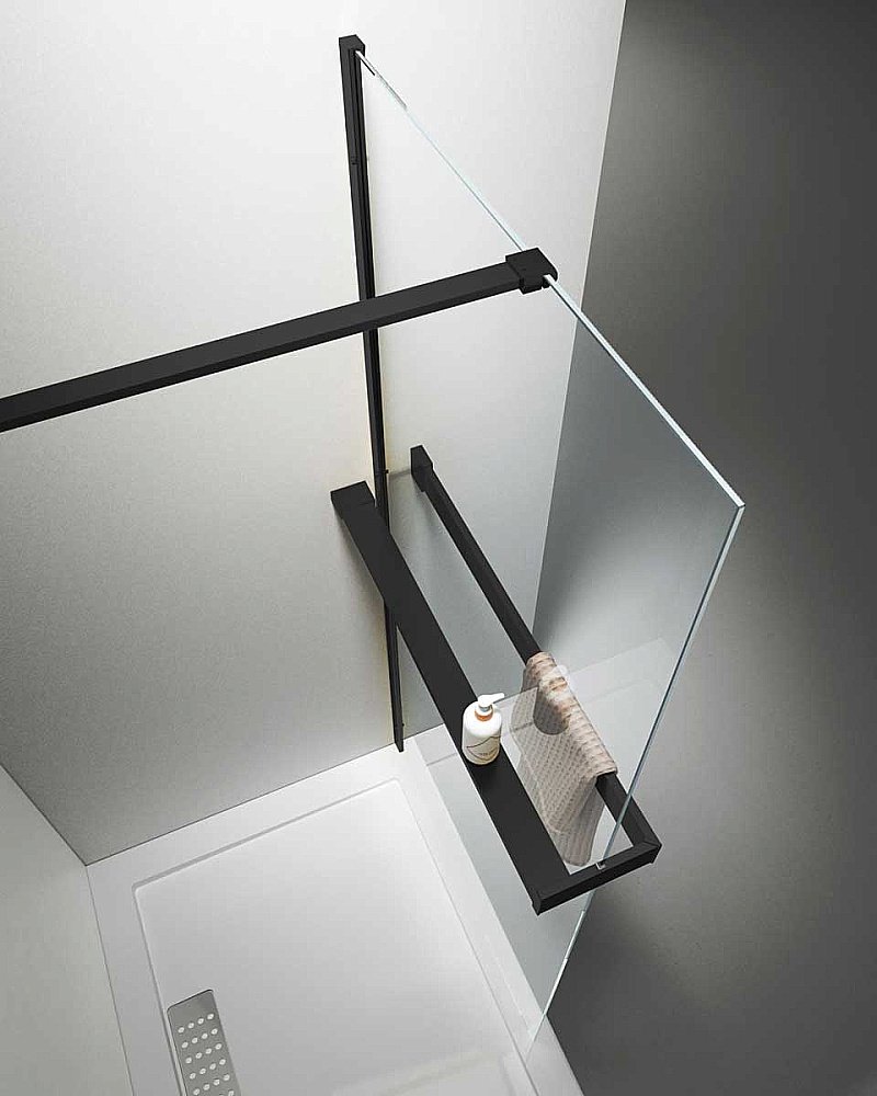Душевое ограждение Vincea Walk-In HR 100 VSW-4HR100CLB стекло прозрачное/профиль черный купить в интернет-магазине Sanbest