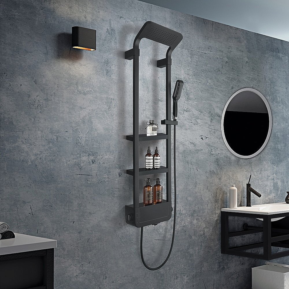 Душевая панель Black&White SEASONS Velvet Black W1220 черная купить в интернет-магазине сантехники Sanbest