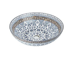 Раковина накладная Bronze de Luxe Marrakesh 40,5 1008 с декором купить в интернет-магазине Sanbest