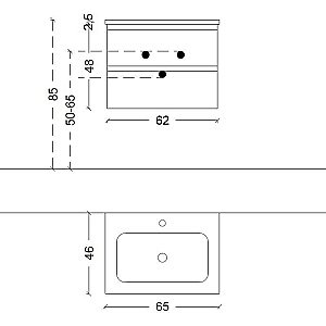Тумба с раковиной Armadi Art Capolda 65 антрацит для ванной в интернет-магазине Sanbest