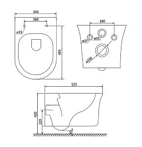 Унитаз подвесной  Iddis Sena SENRDSEi25 безободковый, с крышкой микролифт купить в интернет-магазине Sanbest