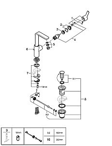 Смеситель для раковины Grohe Lineare New 23296001 хром купить в интернет-магазине сантехники Sanbest