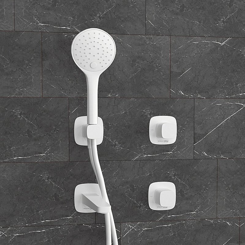 Смеситель для ванны WasserKRAFT Saale SET2865 белый матовый купить в интернет-магазине сантехники Sanbest