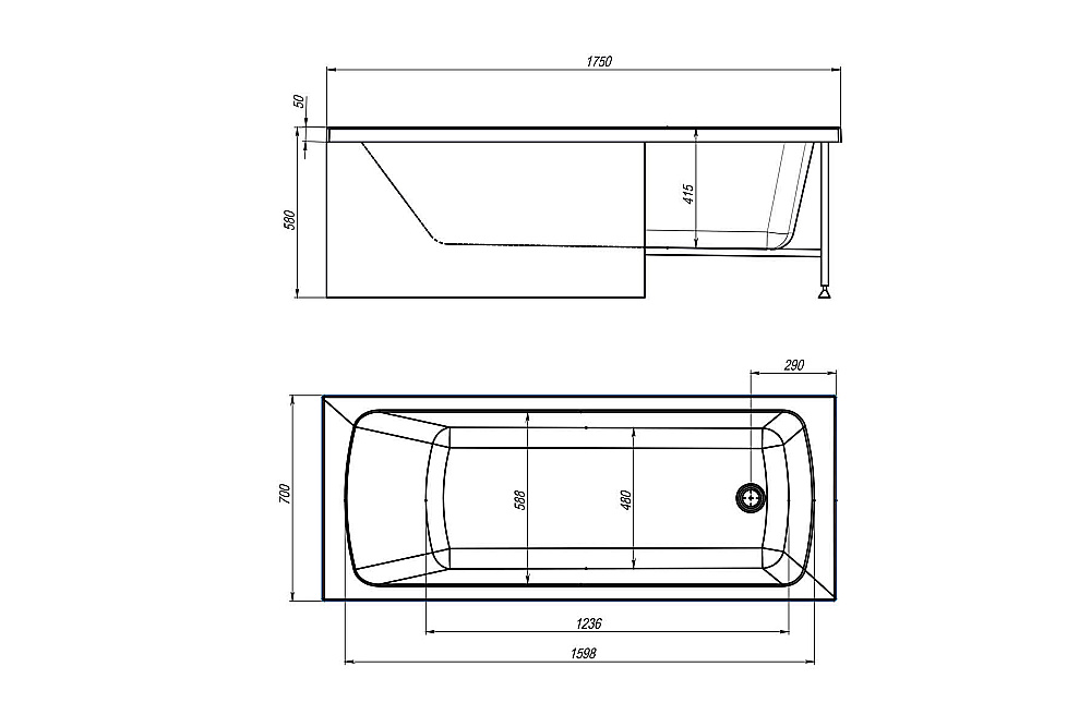 Акриловая ванна Royal Bath VIENNA RB953506 175x70 белый купить в интернет-магазине Sanbest