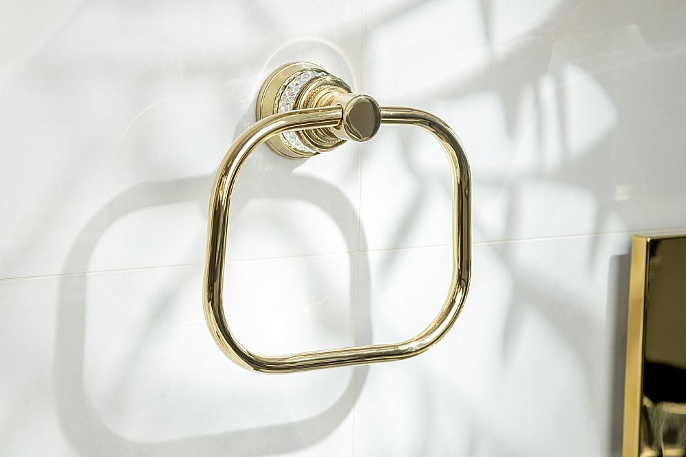 Полотенцедержатель-кольцо Boheme AURA 10245-G золото купить в интернет-магазине сантехники Sanbest