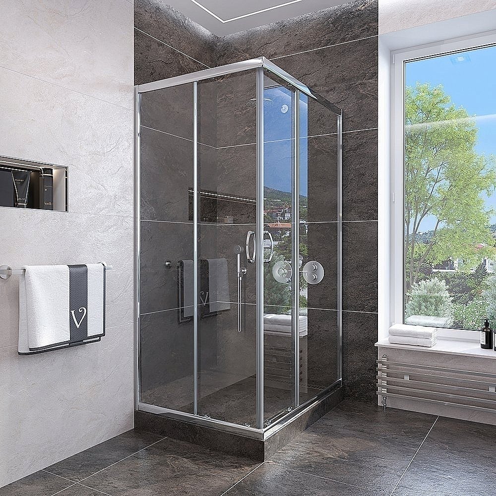 Душевой уголок Veconi Rovigo RV-113 90x90 прозрачный купить в интернет-магазине Sanbest