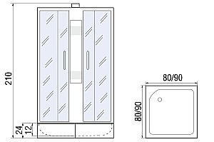 Душевая кабина River Neva 24 80x80 MT без крыши купить в интернет-магазине Sanbest