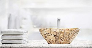 Раковина накладная WeltWasser WW ELBACH 3078 M818 41 бежевый мрамор купить в интернет-магазине Sanbest