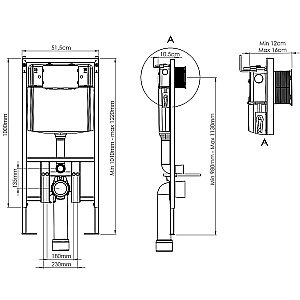 Унитаз подвесной Azario UNO 4551+AZ-2380+7520 с инсталляцией Loranto и кнопкой, безободковый, с сиденьем микролифт, белый купить в интернет-магазине Sanbest
