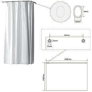 Шторка для ванны Bemeta 360х180 153653066 белая купить в интернет-магазине сантехники Sanbest