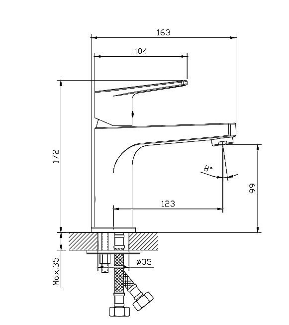 Смеситель для раковины Rush Bali BA3835-11 хром купить в интернет-магазине сантехники Sanbest