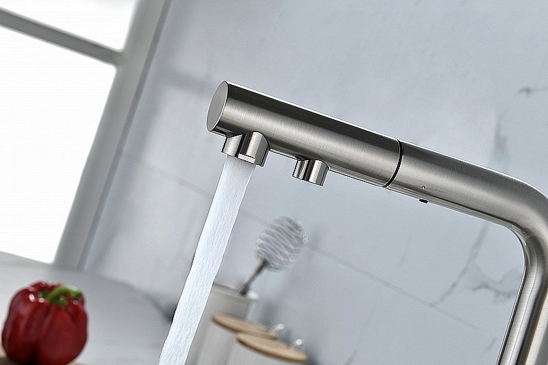 Смеситель для кухни Paulmark Serpentine Se213222-BS брашированная сталь купить в интернет-магазине сантехники Sanbest