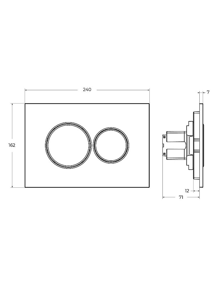 Кнопка для инсталляции Cezares PN1-BTN-IN сатин купить в интернет-магазине сантехники Sanbest