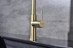 Смеситель для кухни Paulmark Galant Ga213077-LG светлое золото купить в интернет-магазине сантехники Sanbest