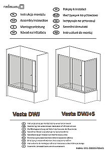 Шторка для ванны Radaway Vesta DWJ+S 150x75 купить в интернет-магазине Sanbest