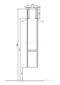 Пенал Акватон Капри темное дерево для ванной в интернет-магазине сантехники Sanbest