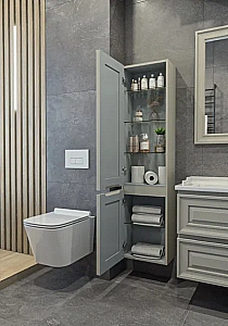 Пенал Caprigo Ponza 13550-030.000.00.20 40 серый для ванной в интернет-магазине сантехники Sanbest