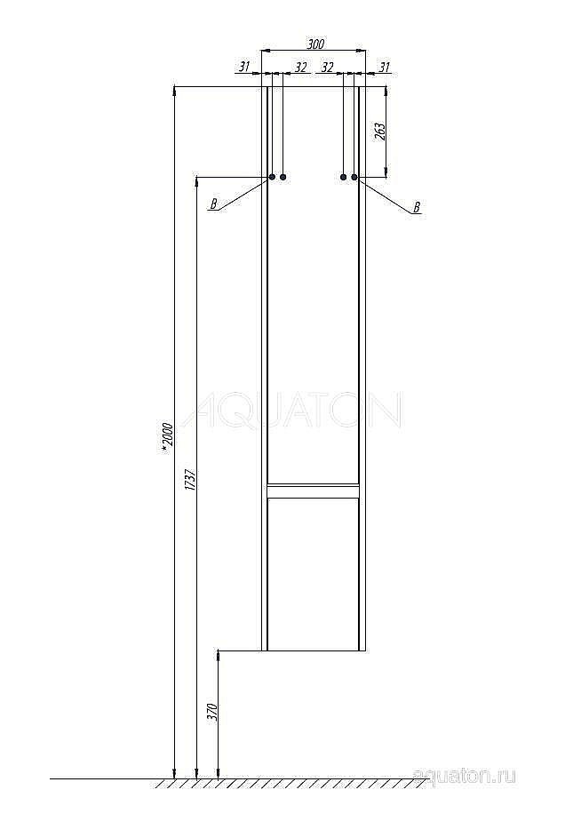 Пенал Акватон Капри темное дерево для ванной в интернет-магазине сантехники Sanbest