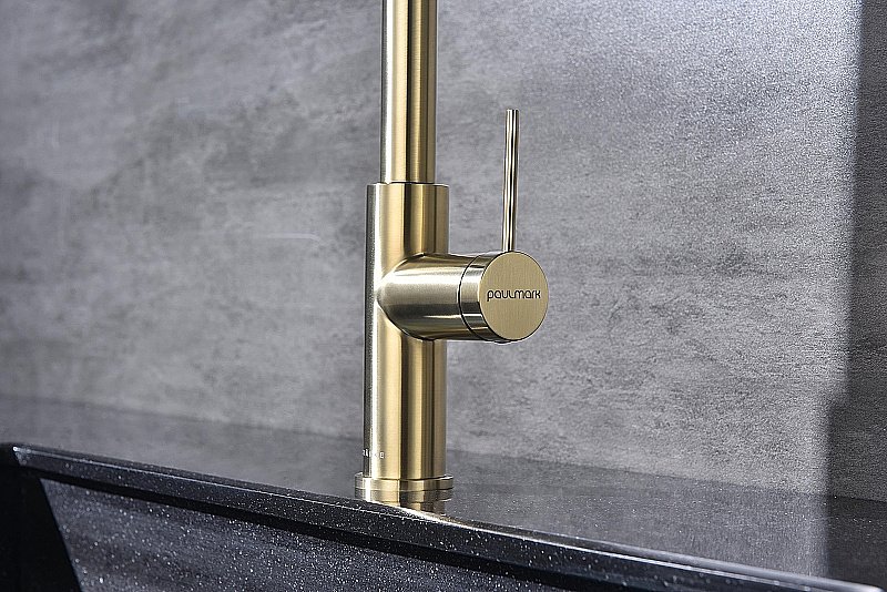 Смеситель для кухни Paulmark Galant Ga213077-LG светлое золото купить в интернет-магазине сантехники Sanbest