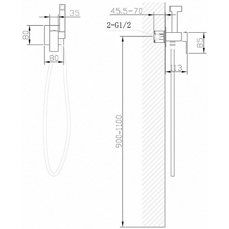 Гигиенический душ Abber Daheim AF8226NG никель матовый купить в интернет-магазине сантехники Sanbest