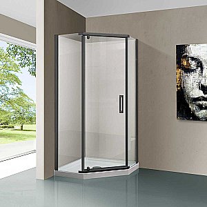 Душевой уголок Vincea Stresa VSP-1S900CLGM 90x90 стекло прозрачное/профиль вороненая сталь купить в интернет-магазине Sanbest