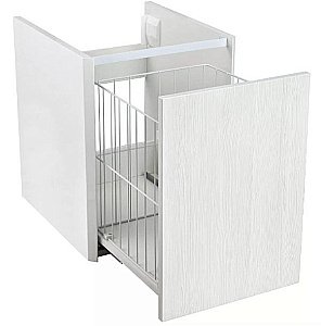 Подвесной шкаф Акватон Брук 40х50 с корзиной дуб латте для ванной в интернет-магазине сантехники Sanbest