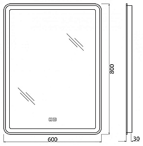 Зеркало Belbagno 60 SPC-MAR-600-800-LED-3000K-TCH-WARM подсветка, сенсор, подогрев в ванную от интернет-магазине сантехники Sanbest