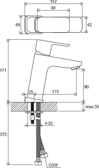 Смеситель для раковины Ravak 10° X070150 черный матовый купить в интернет-магазине сантехники Sanbest
