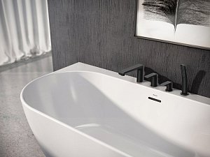 Смеситель для ванны Ravak Flat X070176 черный матовый купить в интернет-магазине сантехники Sanbest
