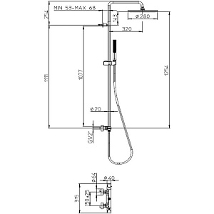 Душевая система Bossini Apice L10507.030 хром купить в интернет-магазине сантехники Sanbest