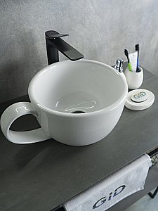 Раковина накладная Gid Creativo 40 N9055 51186 белая купить в интернет-магазине Sanbest