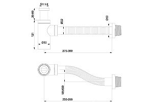 Сифон для раковины WONZON & WOGHAND WW-88SS101-MB черный матовый купить в интернет-магазине сантехники Sanbest