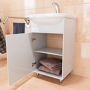 Тумба с раковиной MIXLINE АлАн 47 белая для ванной в интернет-магазине Sanbest