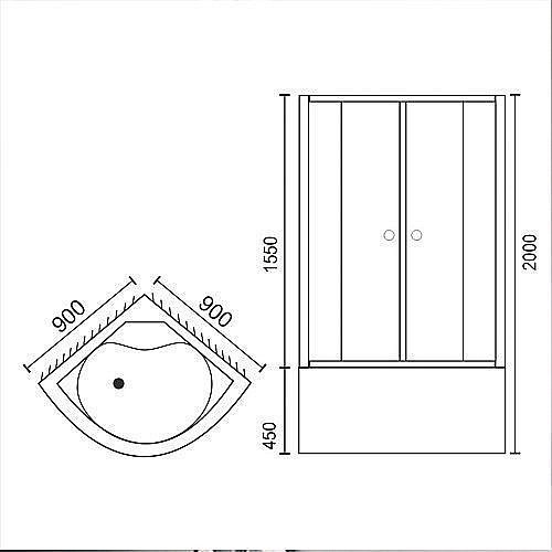 Душевой уголок Royal Bath RB90BK-C-CH 90х90 матовый купить в интернет-магазине Sanbest